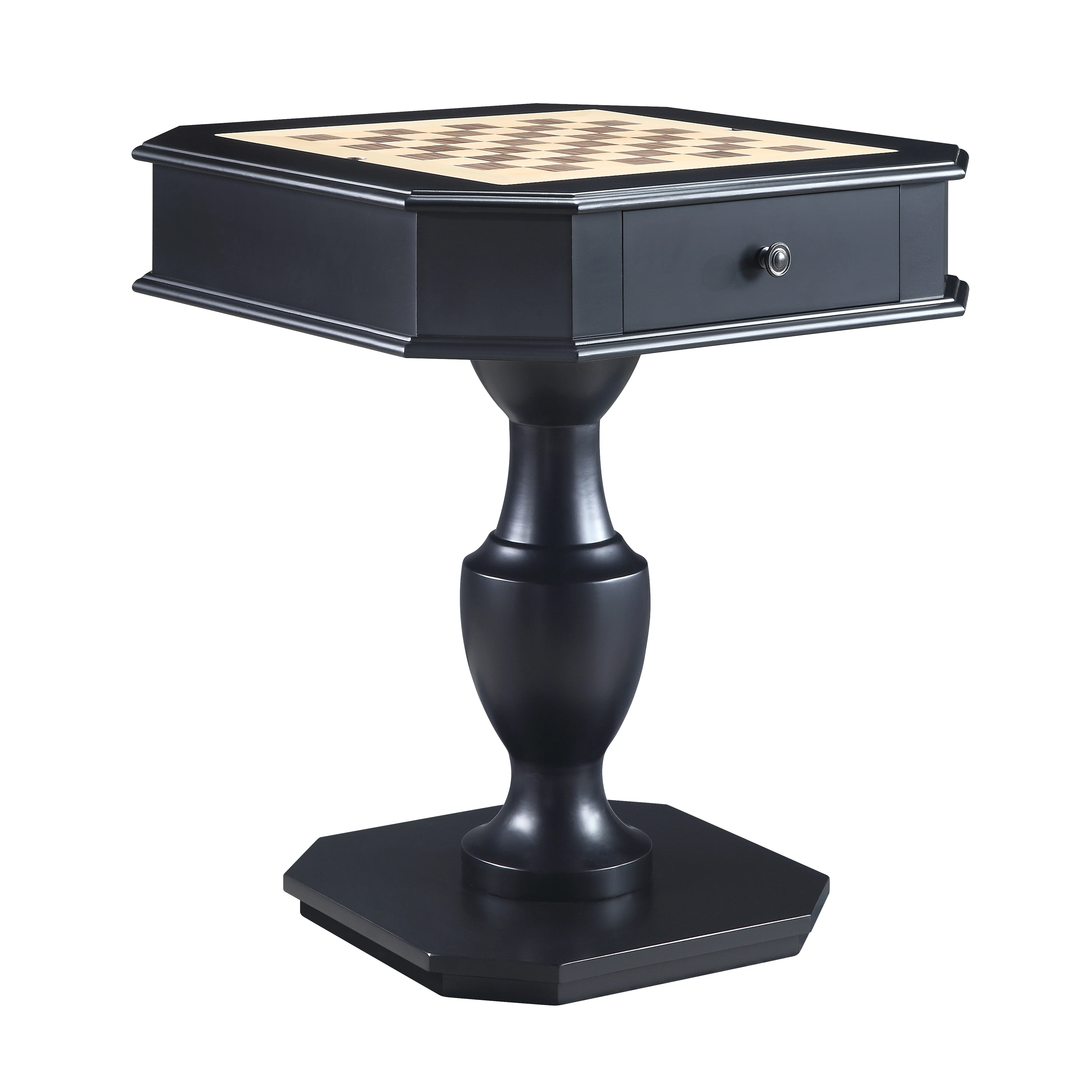 dining room table Galini Game Table in Black Finish AC00861 pantry cabinet