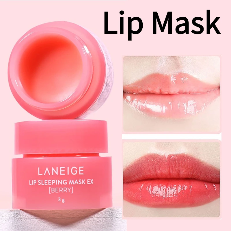 

Korea Lip Mask Lip Sleep Mask Night Sleeping Lips Care Maintenance Moisturizing Lip Gloss Bleach Cream Lip Balm Strawberry 3g