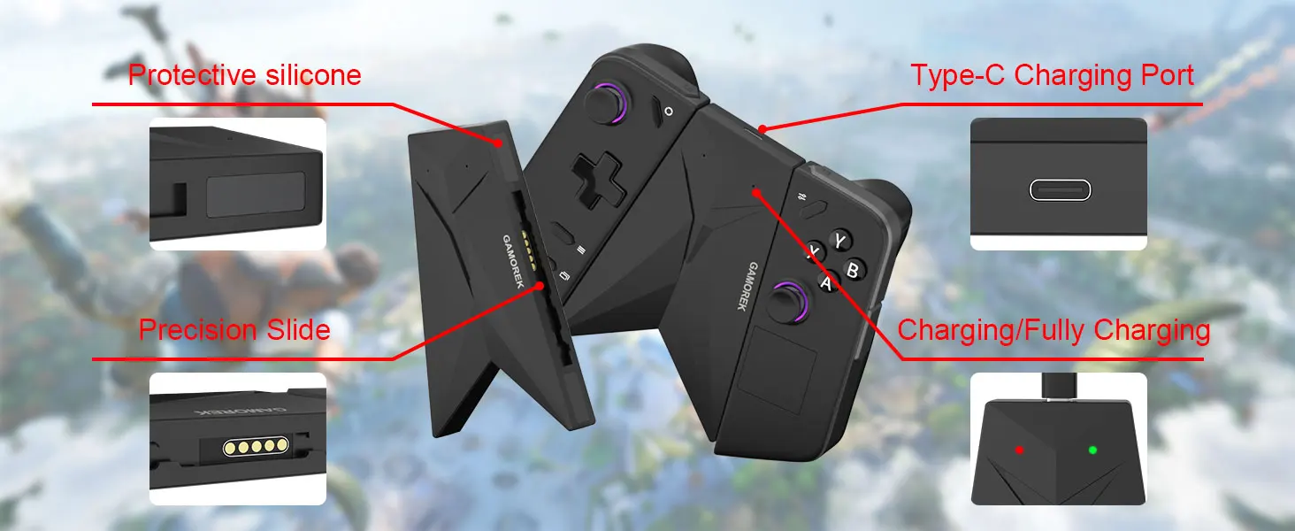 Фото Зарядный коннектор-грип для контроллера Gamorek, совместимый с Legion Go/Legion Go 2 №4