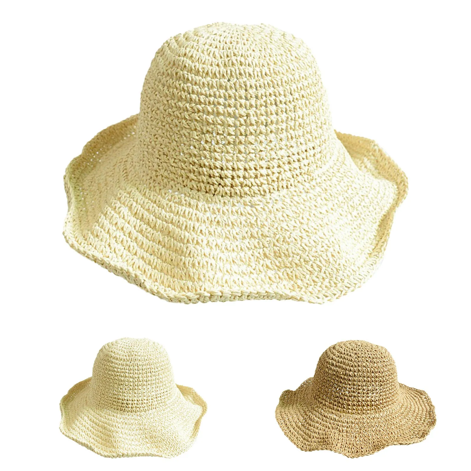 

Handmade Hollow Straw Hat Cowboy Hat With Curled Brim And Raised Edge Papyrus Beach Hat Sunscreen Hat Womens Caps And Hats