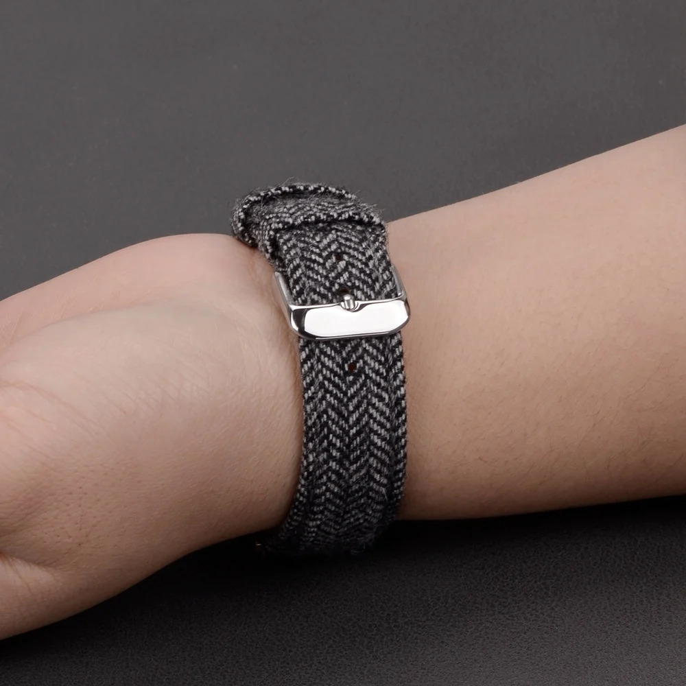 Ремешок из твида для наручных часов в елочку натуральной шерсти - купить по