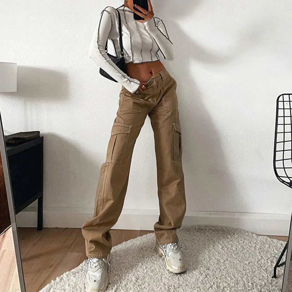 

Women Fashion Multi-pocket Wide-leg Cargo Pants Trousers Sweatpants Men's Casual Designer Pants Trousers Hip Hop Streetwear