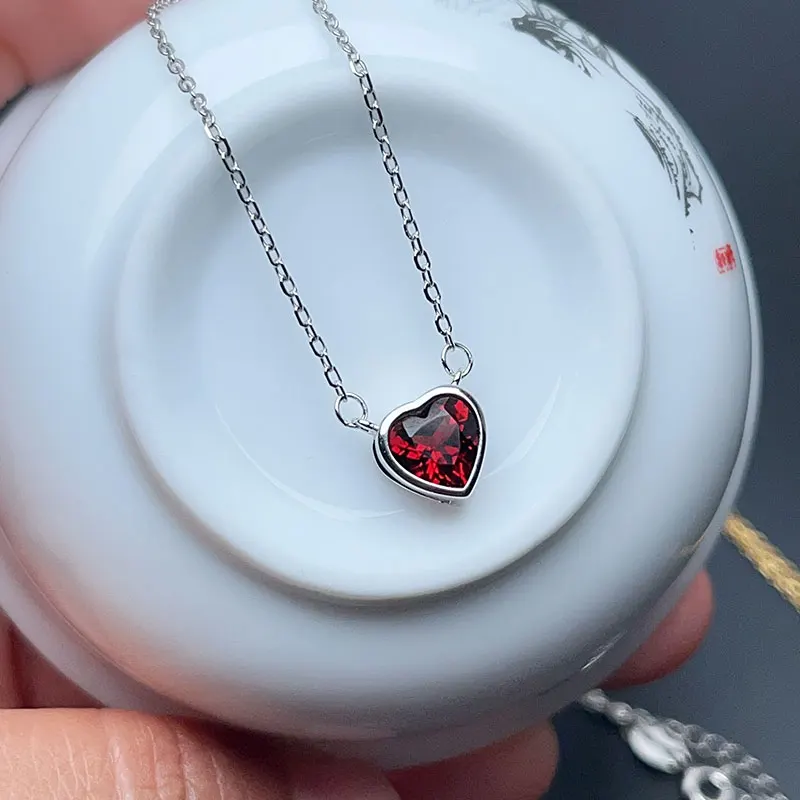 Лидер продаж серебряная подвеска с гранатом 925 пробы 6 мм для повседневной носки