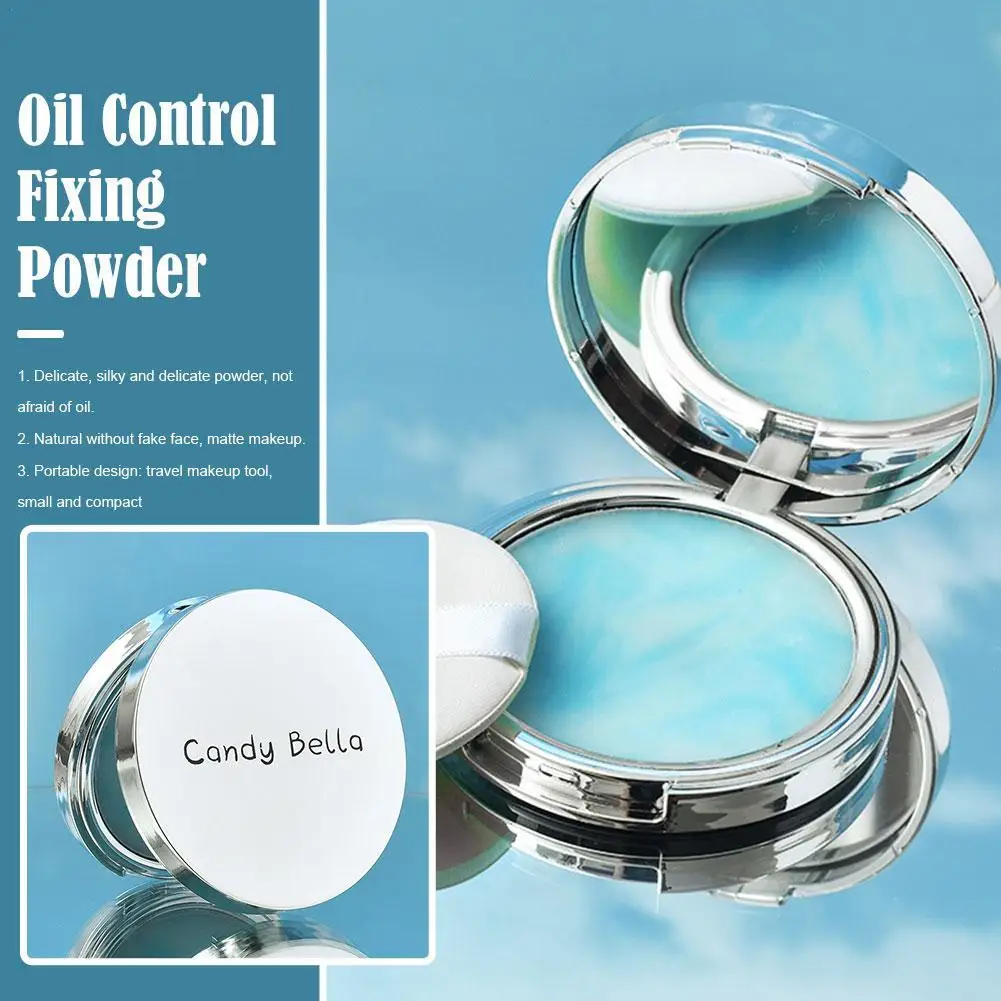 

The Blue Sky Oil Control Long-lasting Powder Cake with Powder Puff Makeup Powder Waterproof Wet and Dry Face Powder