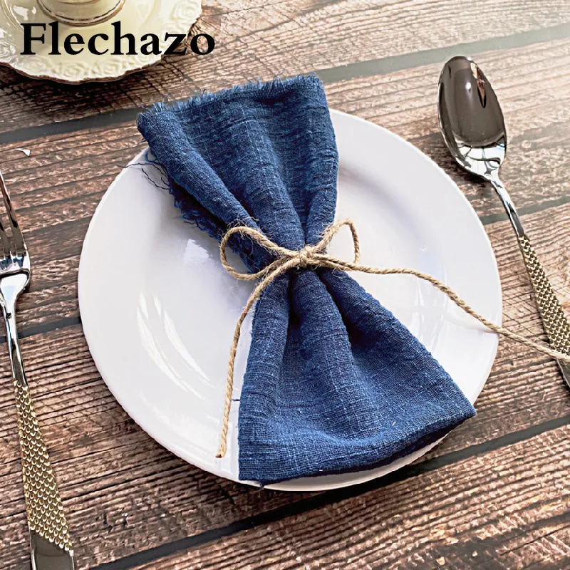 

10pcs Wedding Napkin for Decoupage Serving Linen Tablecloth Table Decoration Art Kitchen Tea Towel Cotton Fabric Gauze Style Set