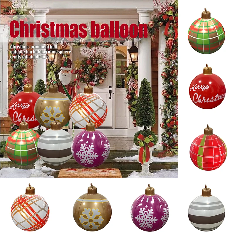 

Рождественские украшения в виде шаров, 60 см, Креативные украшения для рождественской елки, домашнее уличное веселье, Искусственная елка из ПВХ, Рождественский подарок