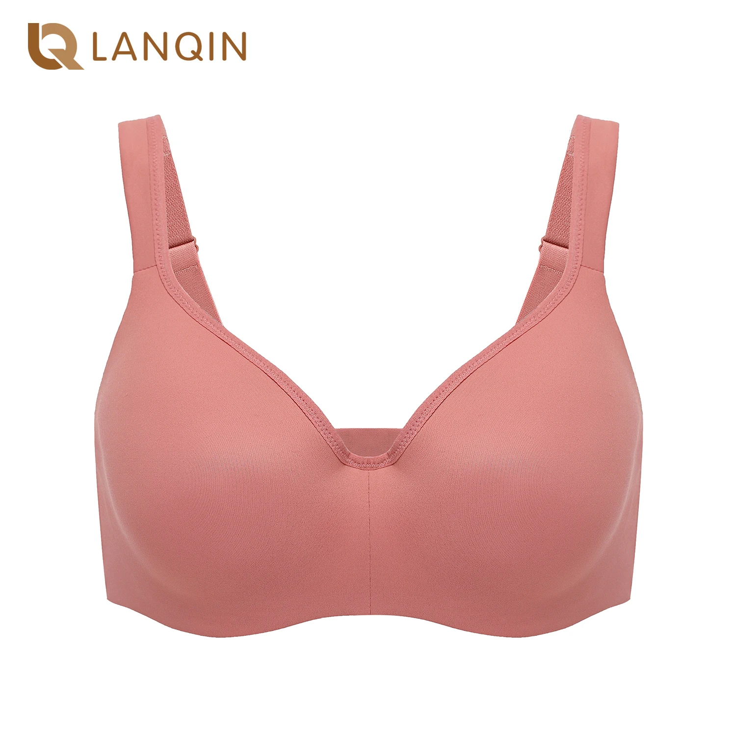 Women's Smooth Full Coverage Bra Lightly Padded Underwire Balconette T-Shirt Bra Plus Size DD E F G