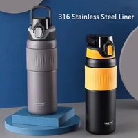 spring new hot sale 460 and 590ml 316 stainless steel thermos travel mug with lid car water bottle free lettering