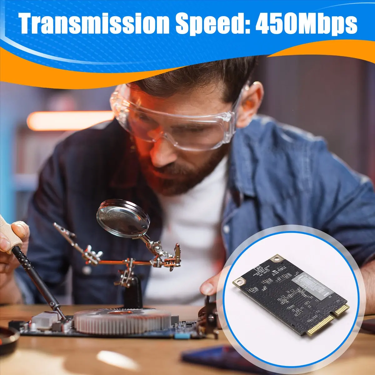 Фото # 08J (PC)AR9380 Двухдиапазонная Wi-Fi-карта 450 Мбит/с Mini PCI-E, электронные аксессуары №5