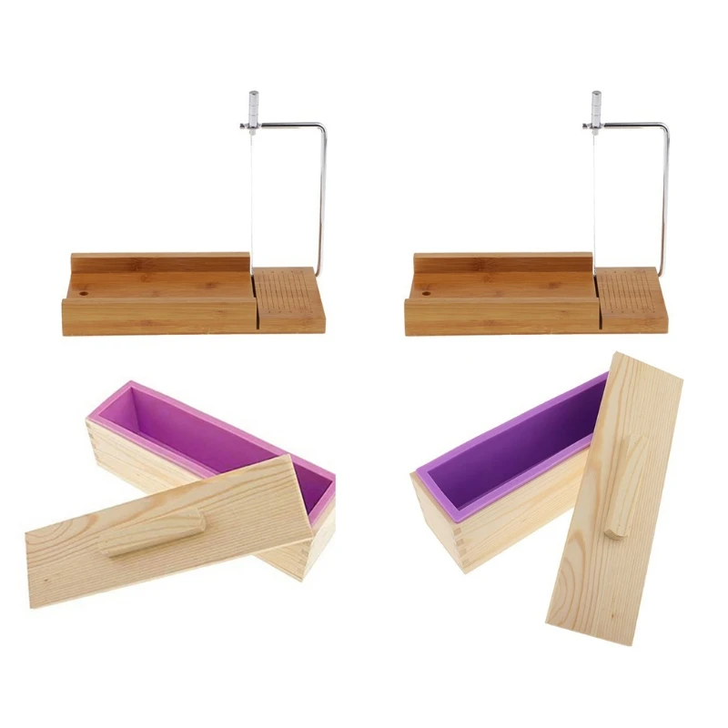 

Multi-function Practical Wooden Soap Cutter Loaf Mold Soap Making Cutting Tools Set Wire Slicer Handmade Candles