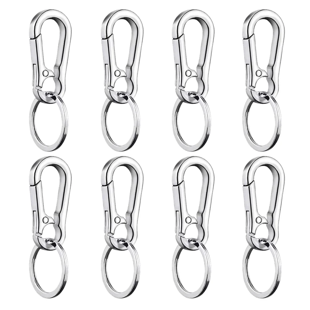 

8pcs Simple Carabiner Clip Key Chain Durable Metal Keychain Clip for Keys