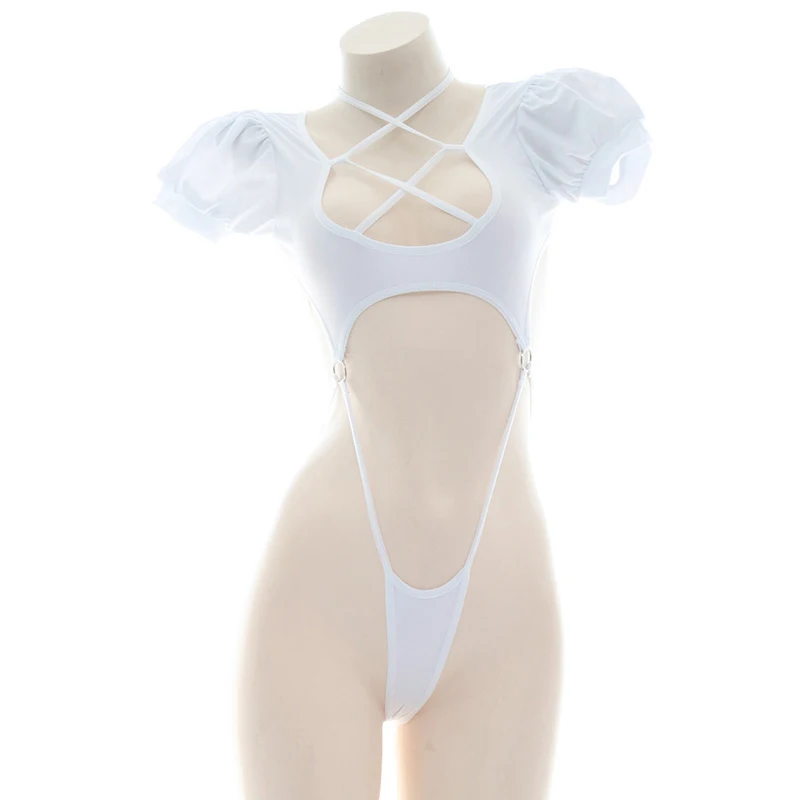 Слитный купальник AniLV с аниме школьником и перекрестными лямками пляжный костюм