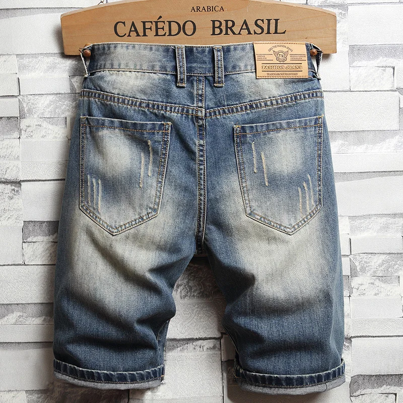 2022 New Men's Stretch Short Jeans Summer Fashion High Quality  Business Casual Slim Fit Elastic Denim Shorts Male Brand Clothes