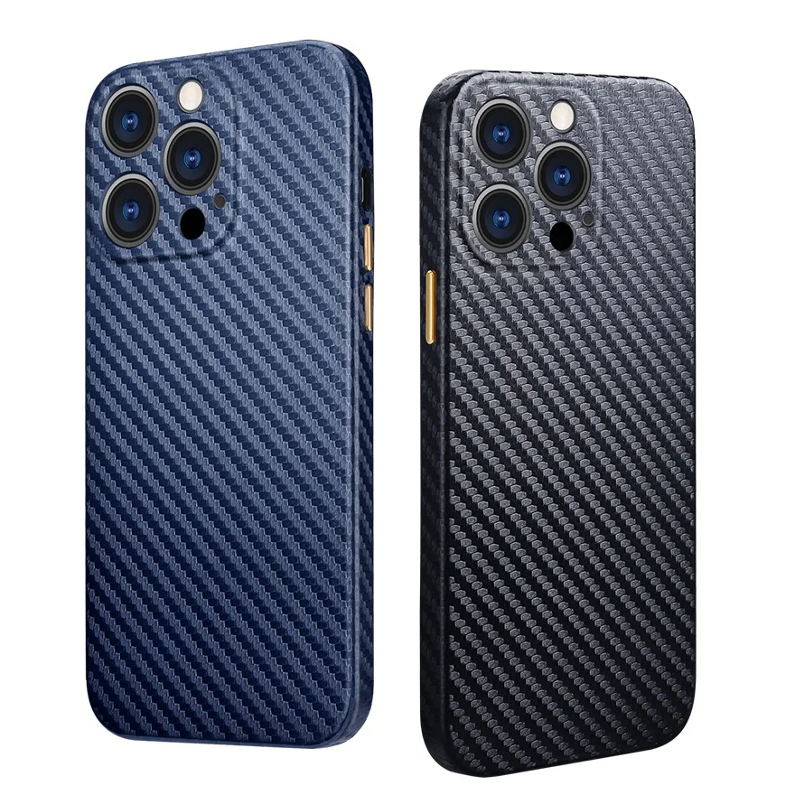 

Carbon Fiber Texture Phone Case for iPhone 13 Pro Max 13 mini 2021 High-end Back Cover for Apple iPhone 13Pro Full Camera Case