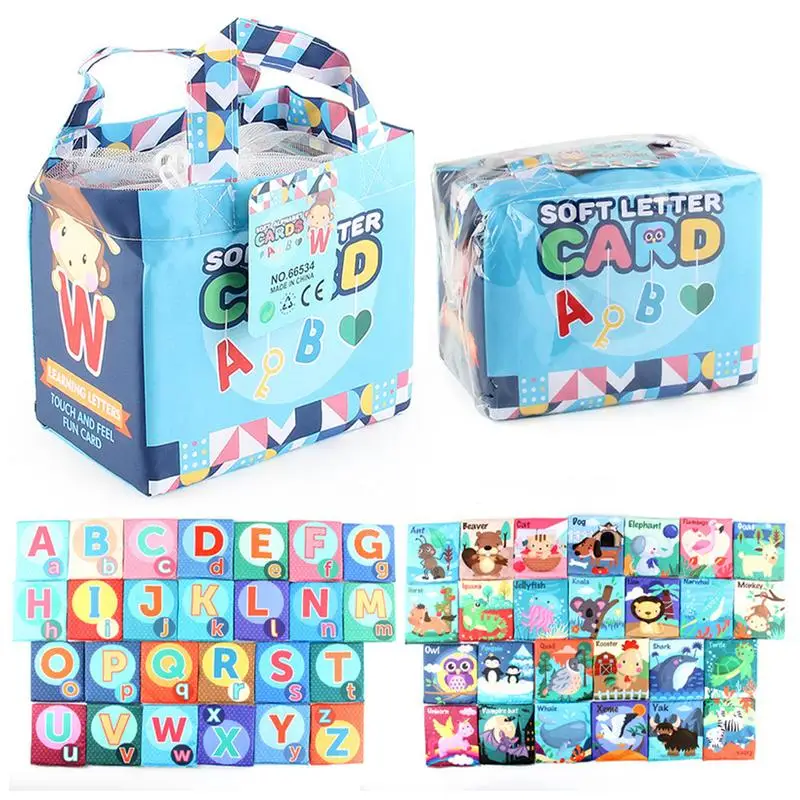

Soft Alphabet Cards Kid Learning Toys 26 Letters Cloth Alphabet Flash Cards For 1 And On Year-Old Infants & Toddlers Toddlers
