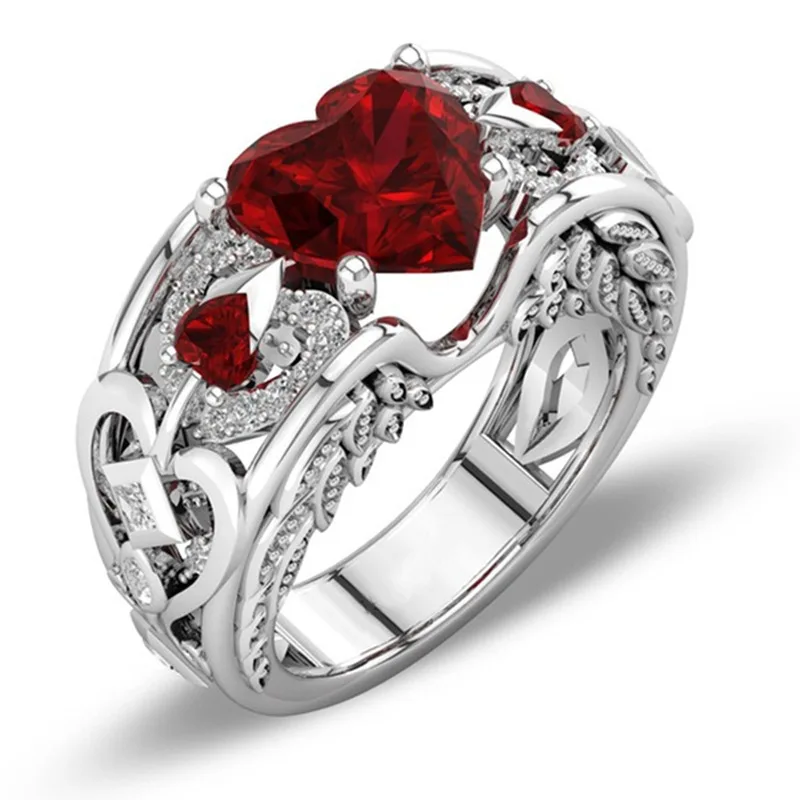 

Classic 5 Color Authentic with Stamp Ring Multicolor Love Heart Zircon Plata Ring Wedding Jewelry Gift for Mother Anel Bijoux