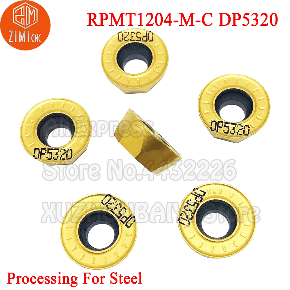 

10pcs RPMT1204-M-C DP5320 RPMT1204 M C Carbide Milling Inserts Turning Tools CNC Cutter Lathe Indexable Round Mill R6 Blade