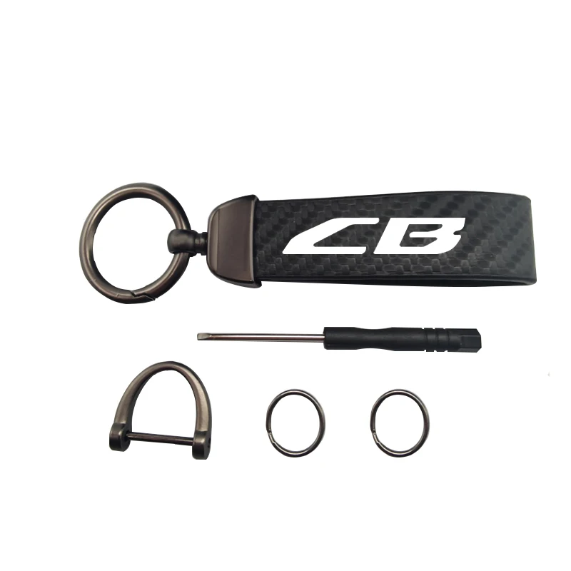 

Leather Motorcycle Key Chain Rotating Horseshoe Rings for For Honda CB125RCB 650R CB 650 CB250R CB300R CB500X CB650R
