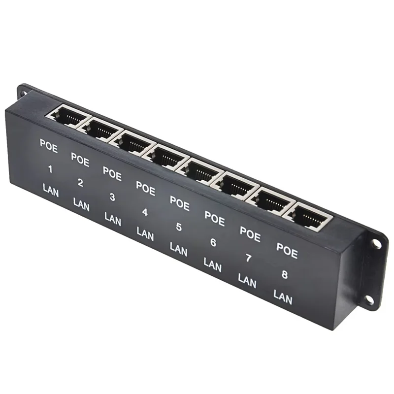 Фото Для IP-камеры, беспроводная точка доступа, 24 В, 48 В, Ethernet, инжектор питания через оптоволокно (Poe), POE-8, пассивный, 8-портовый, 100 Мбит/с, силовое устройство среднего размера №3