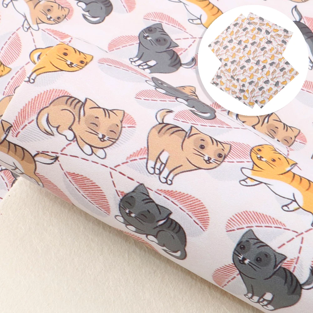 Гладкие листы из искусственной кожи 1Yc22951 с принтом кошек и собак