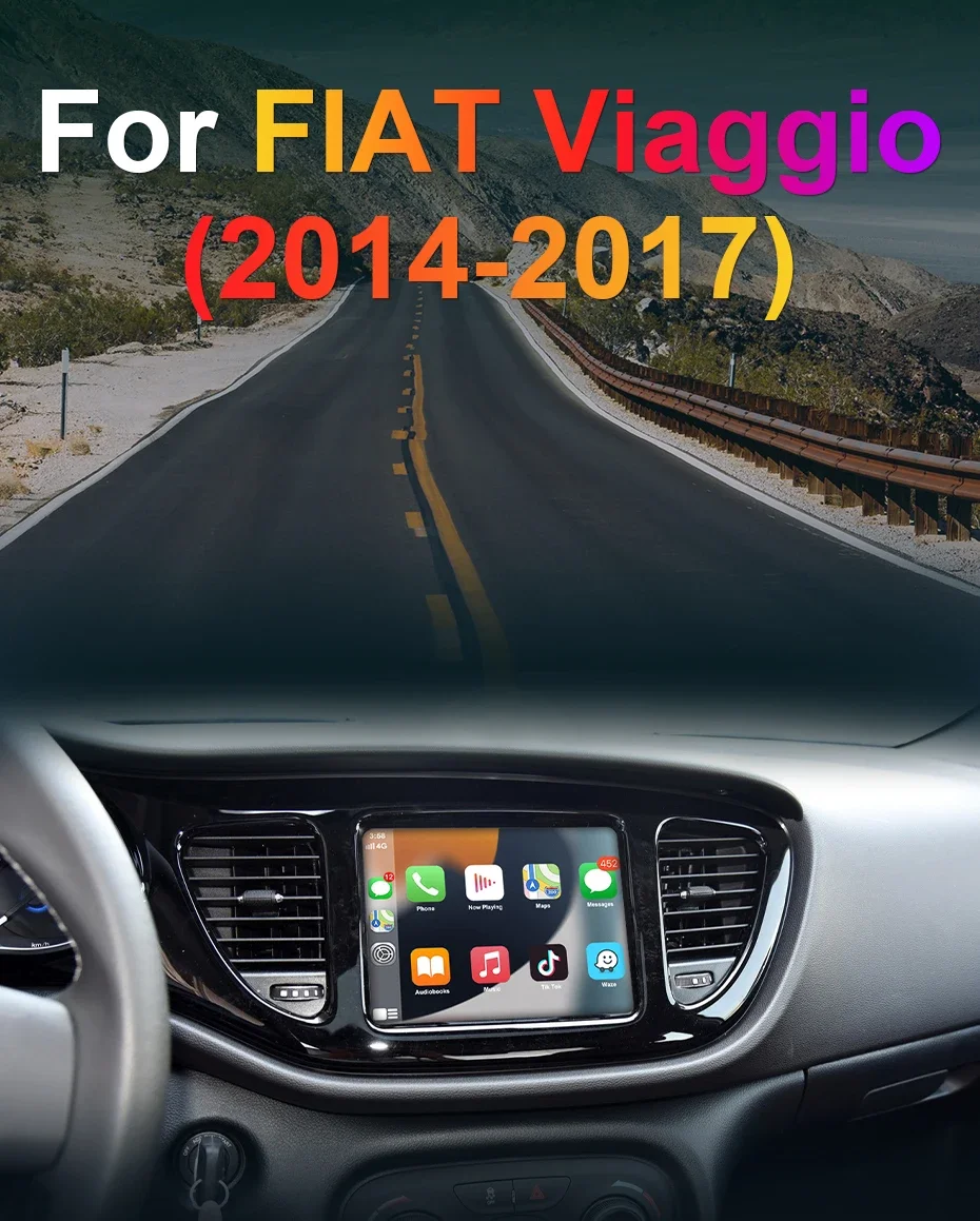 Фото Автомобильный радиоприемник с сенсорным экраном 8,4 дюйма для Fiat Viaggio 2014-2017 с Android Smart Автомобильный GPS-навигатор Carplay №3