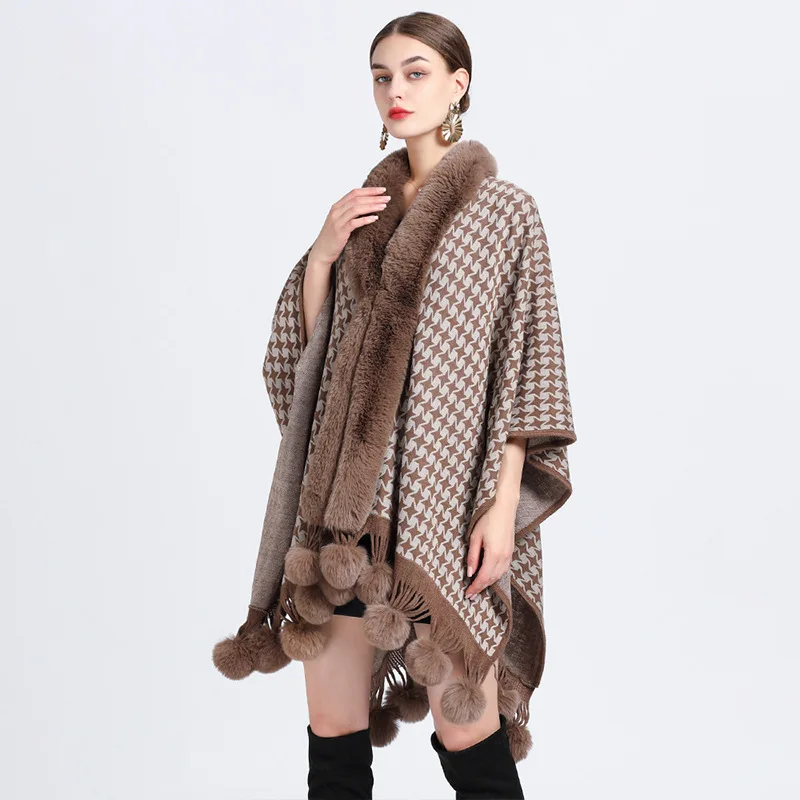 New Winter Long Sleeve Imitation Otter Rabbit Hair Coat Women Fashion Warm Fur Coats Outerwear Fake Fur Shawl Women Clothing