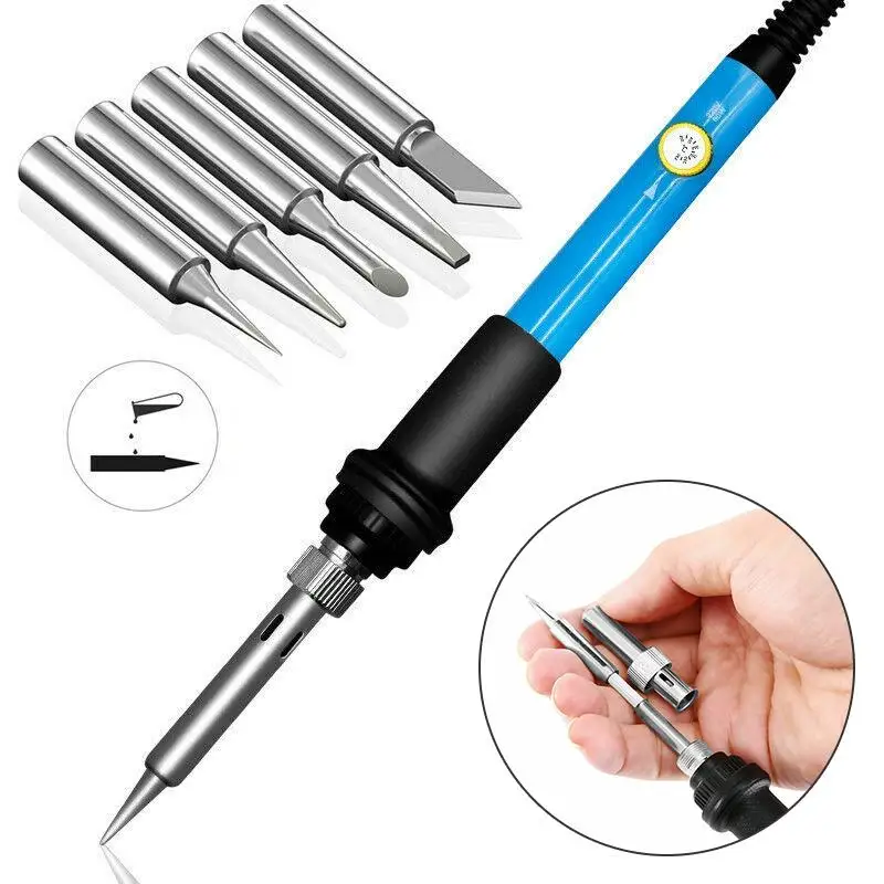 

Soldering Iron Adjustable Temperature Electric UR Plug 60W 80W Welding Solder Rework Station Heat Pencil Tips Repair Tool