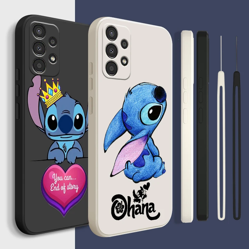 

Disney Stitch Cute For Samsung A24 A23 A22S A21S A14 A13 A12 A11 A04 A03 A02 Core Lite Liquid Rope Phone Case