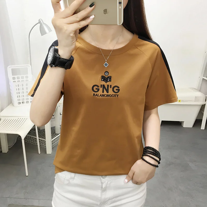 

BOBOKATEER Cotton T Shirt Women Clothes Short Sleeve Tops Mujer Camisetas Casual Female Clothing O-Neck Vetemznt Femme Summer