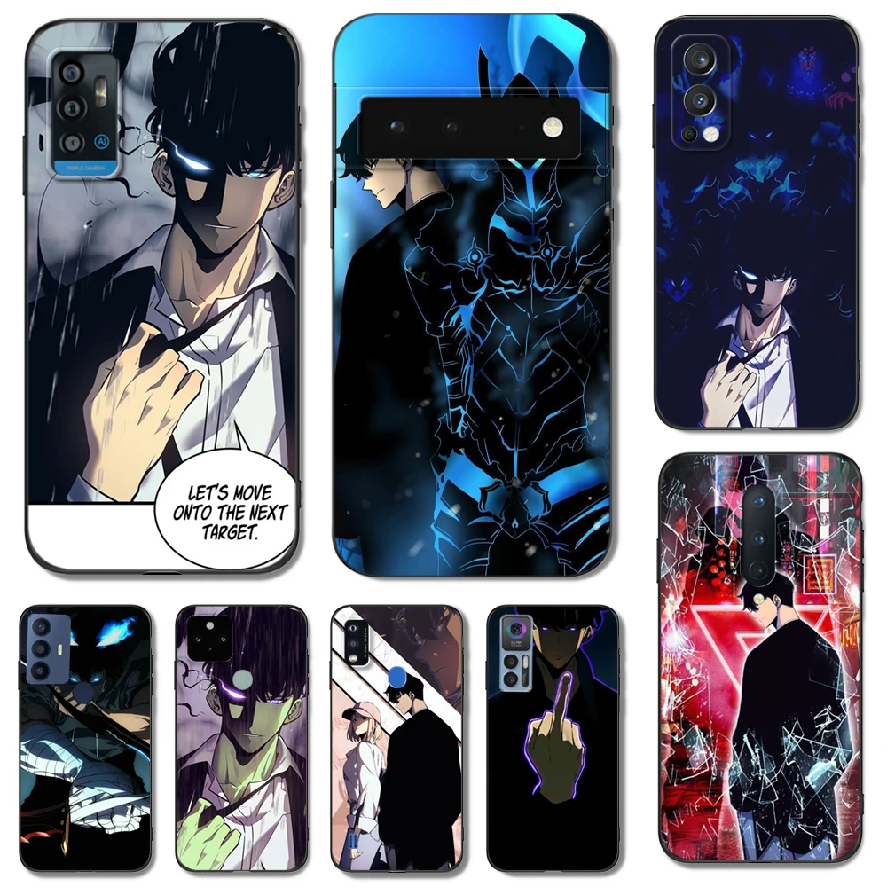 Черный чехол ТПУ для телефона TCL 30 plus 303 30XE 30V 30SE E 306 305 Solo Leveling только I Level Up