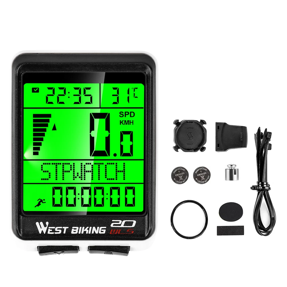 

WEST BIKING Bicycle Computer Wireless Wired Waterproof Cycling Stopwatch MTB Bike Speedometer Odometer LED Backlight Stopwatch