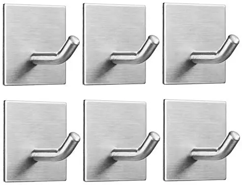 

Self Adhesive Hooks for Kitchen Bathroom Home Door Towel Coat Key Robe 6 Packs Silver coat wall hanger hook cocina accesorio