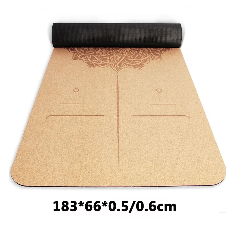 

Natural Cork Yoga Mat Non-slip Tapete Yoga Acupressure Massage Mat Beginner Exercise Fitness Gym Pilates Dance Mat Home 183*66cm