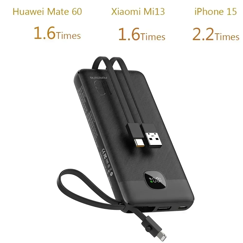 FERISING-Портативная зарядка PowerBank 10000 мАч внешнее зарядное устройство для Samsung LG SONY 22