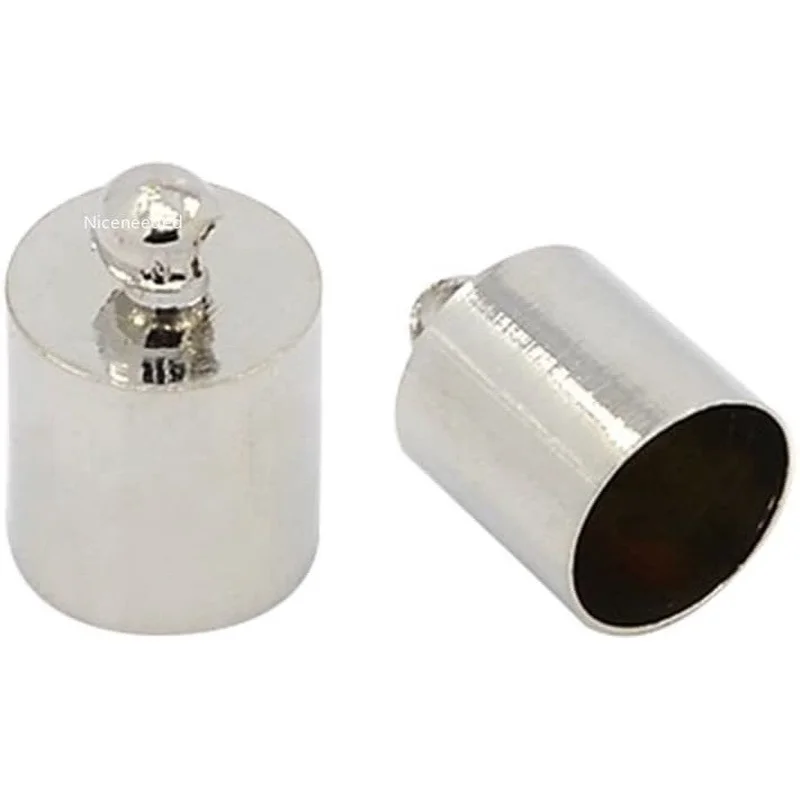 

1000 Pcs Brass Cord Ends Platinum 12x8mm Hole: 1mm; Inner Diameter: 7mm