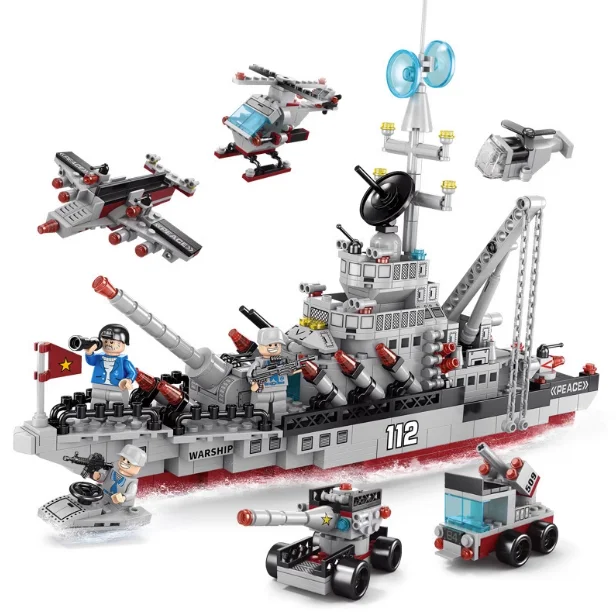 

Lele brothers 8850 missile ship 25 particles become compatible with joy is high building children's educational toys