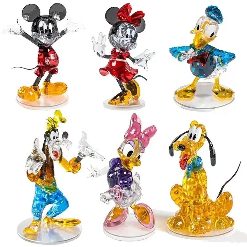 

Disney Mickey Minnie Crystal Building Blocks Magic House Donald Daisy 3D Assembled Model Toy Adult Children Educational Toy Gift