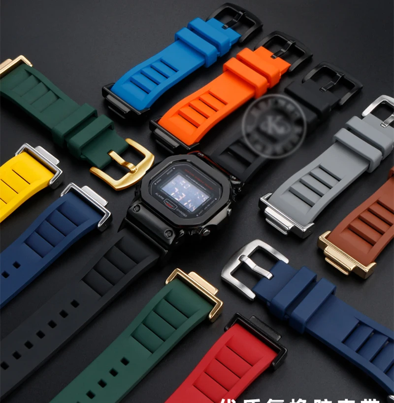 Ремешок силиконовый для Casio G-SHOCK DW5600 DW5610 GA2100 резиновый браслет часов адаптер из