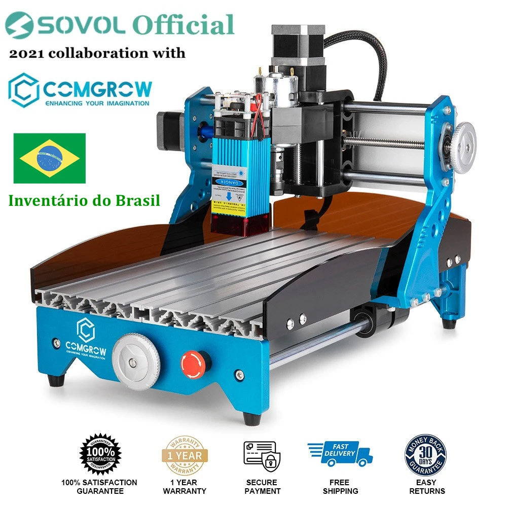 

COMGROW 2 in1 CNC Engraving Wood Router 40W Compressed 3018CNC Laser Cutting Engraver Pre-assembled Wood Carving Milling Machine