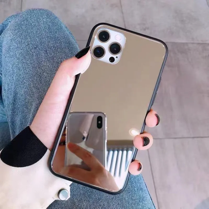 

Luxury Makeup Mirror Phone Case For iPhone 12 11 Pro Max Mini XR XS Max X 6 7 8 Plus Aesthetics Protective Shockproof Back Cover