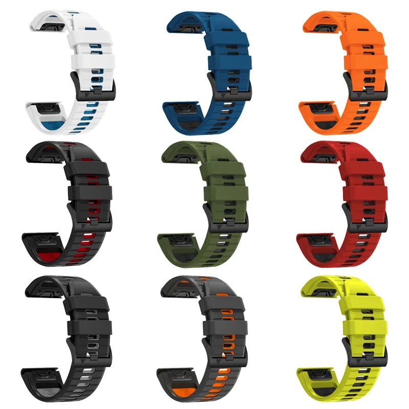 Фото 22 26 мм QuickFit ремешок для часов Garmin Epix Gen 2 силиконовый Correa Fenix 7 7X Pro 47 51 мм 5 5X Plus 6X 6 Marq браслет ремешок для часов №5