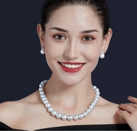 natural 7 14mm south sea genuine white pearl necklace women jewelry