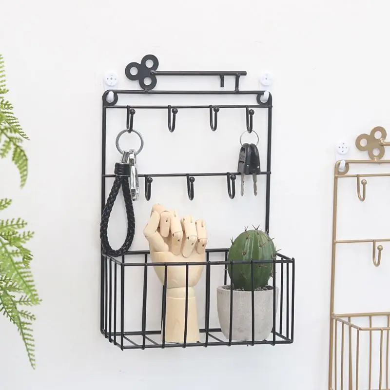 

Wall Mounted Mail and for KEY Holder 7 Hook Rack Organizer Pocket and Letter Sor