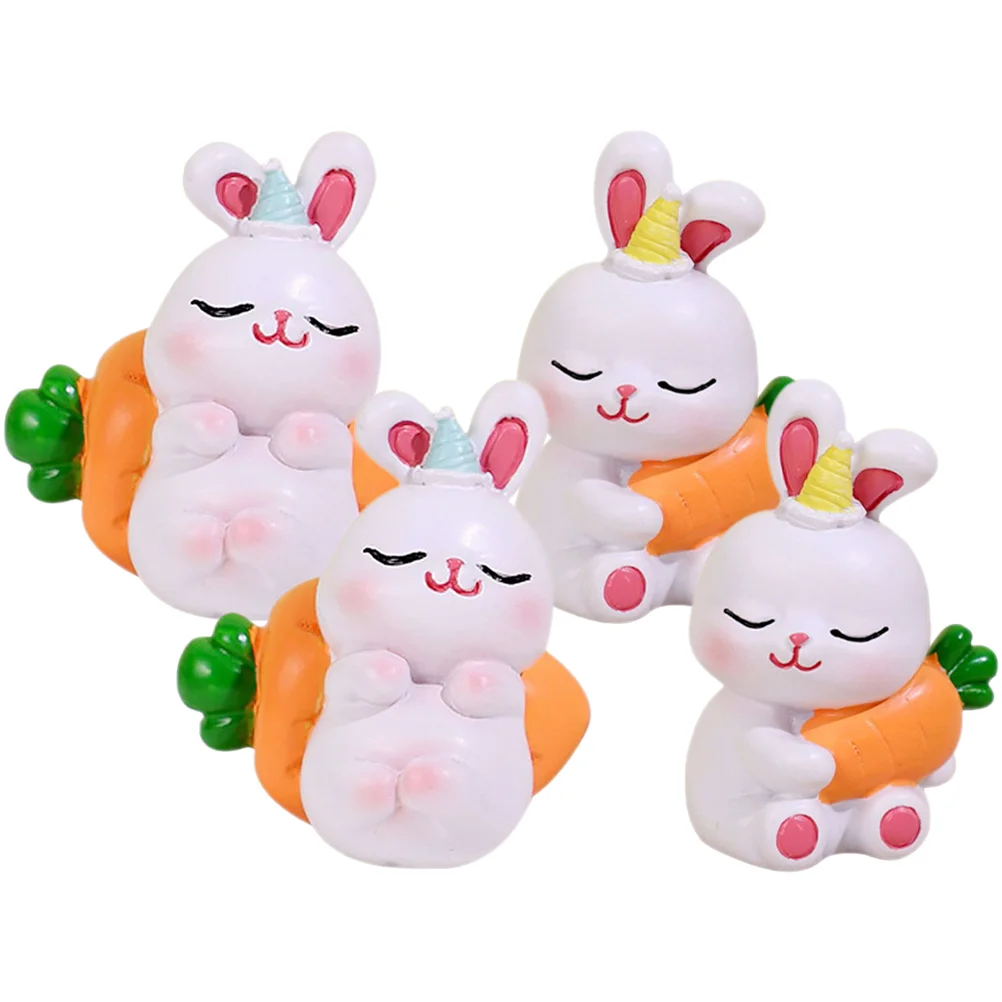 

Rabbit Bunny Easter Miniature Toys Figurine Ornament Statue Figurines Figures Decoration Resin Cupcake Toy Toppers Bonsai Animal