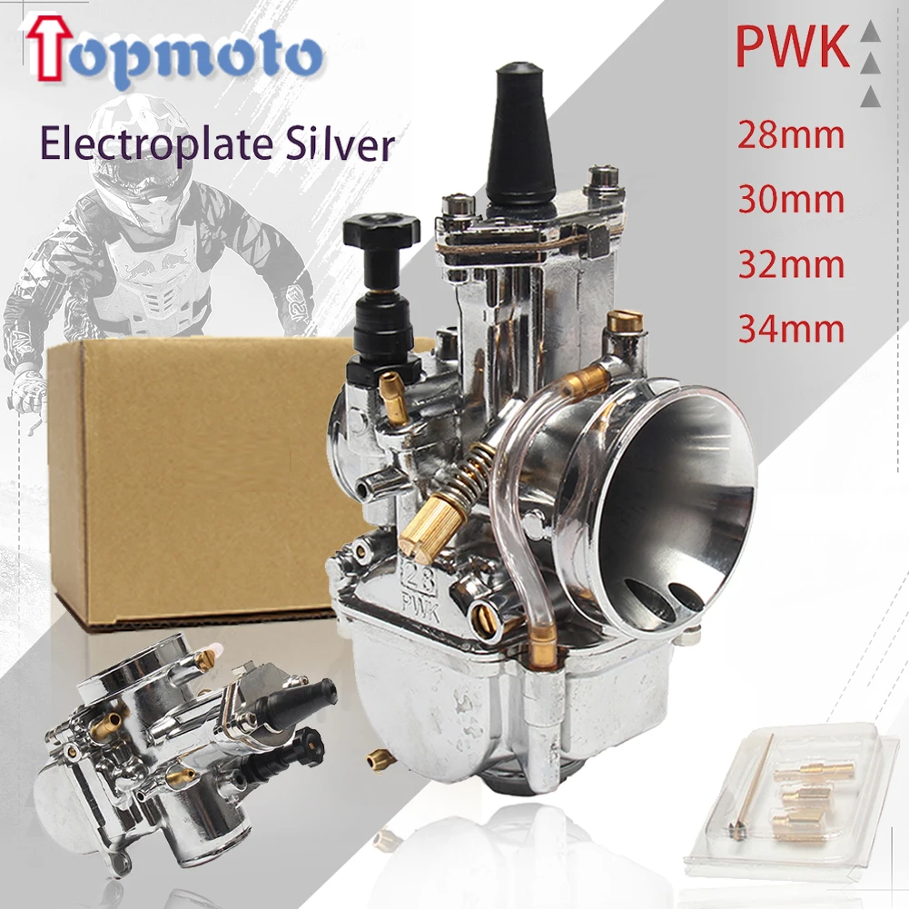 Универсальный серебряный карбюратор PWK с гальваническим покрытием для