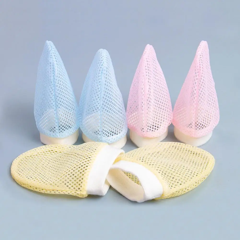 

Перчатки для новорожденных, с защитой от царапин, сетчатые дышащие защитные варежки для младенцев, без флуоресцентного агента