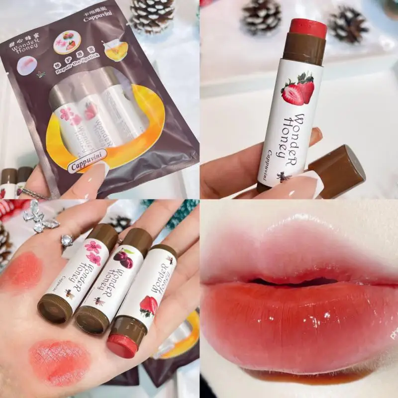 

Cute Fruit Lip Balm Sexy Color Mood Changing Lip Gloss Natural Lasting Moisturizing Temperature Jelly Lip Care Cosmetics TSLM1