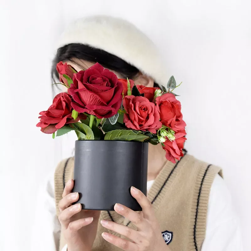 

2022NEW Box Gift Packaging Boxes Portable Round Basket Storage Wedding Valentine's Day Rose Flower Decoration Birthday Gift