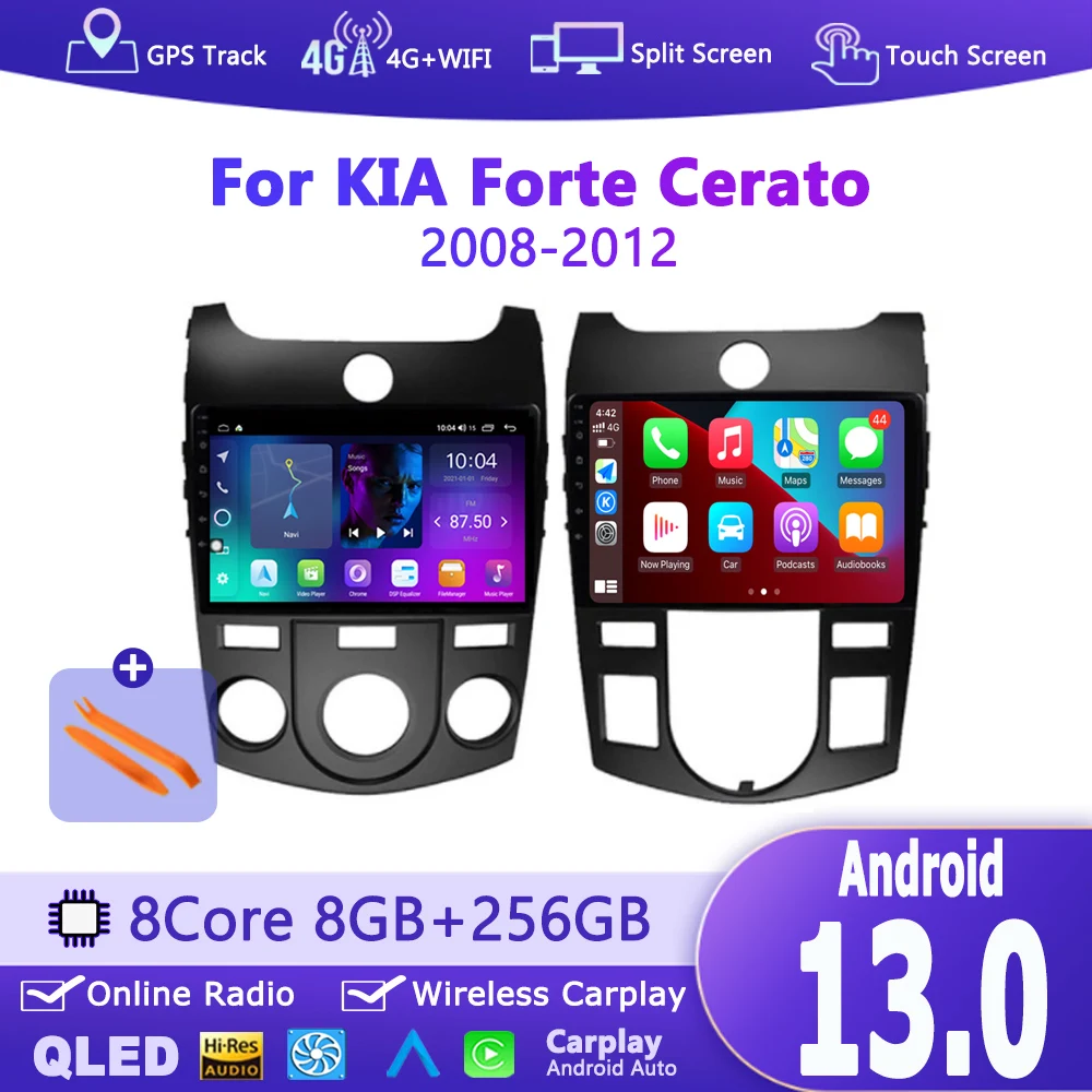 

Car Radio Android 13 Multimedia Video Player For KIA Forte Cerato 2008 2009 2010 2012 Autoradio GPS Navigation Carplay 9" Screen
