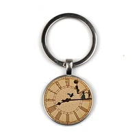 le topkeeping black peter pan inspired by the clock glass keychain peter pan big ben key chain jewelry
